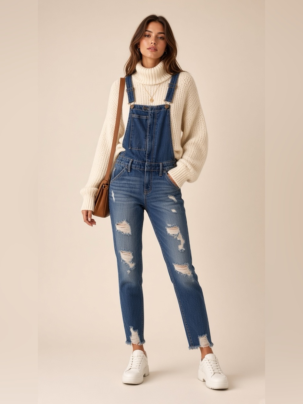 Hollister XS Super Skinny Crop Distressed Denim Overalls Y2K Vintage Stretch